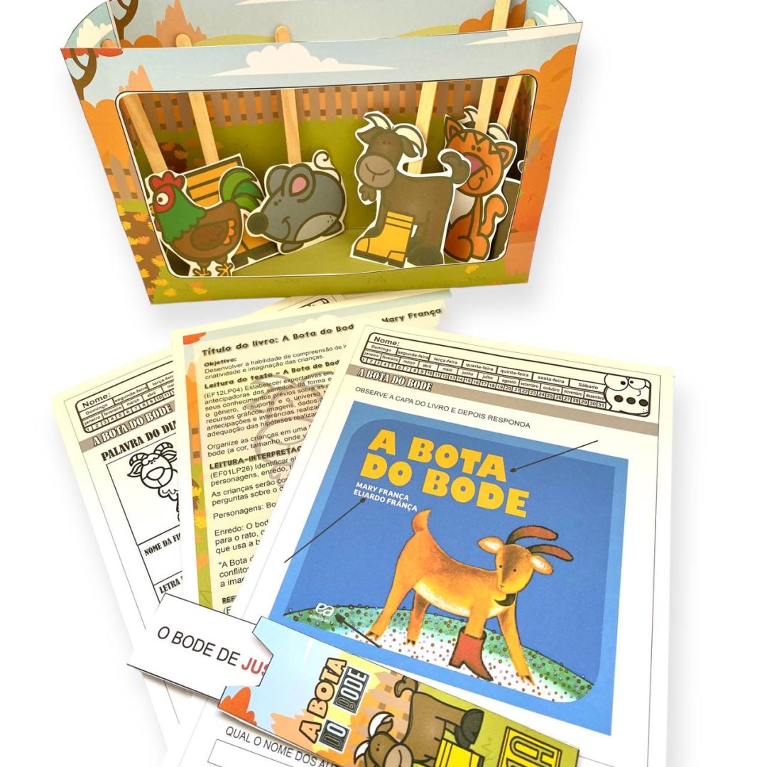 A Bota do Bode: Atividades de Alfabetização, Teatrinho e Jogo da Rima para Crianças - 24 Páginas de Diversão