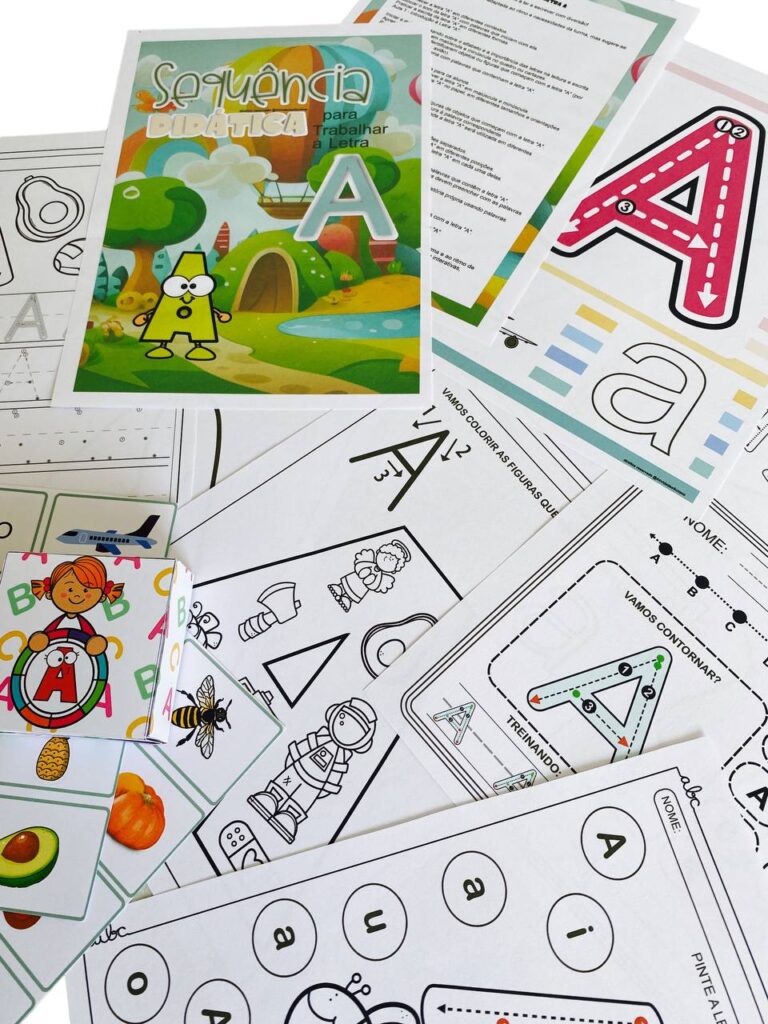 Kit de Atividades Alfabetização: Aprenda a Letra ‘A’ com 9 Exercícios ...