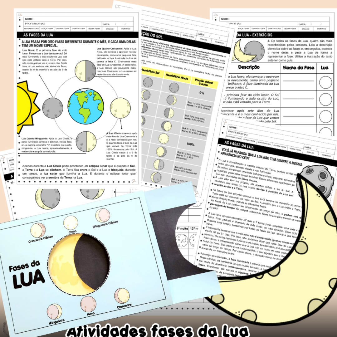 Atividades e Recurso em PDF sobre as Fases da Lua