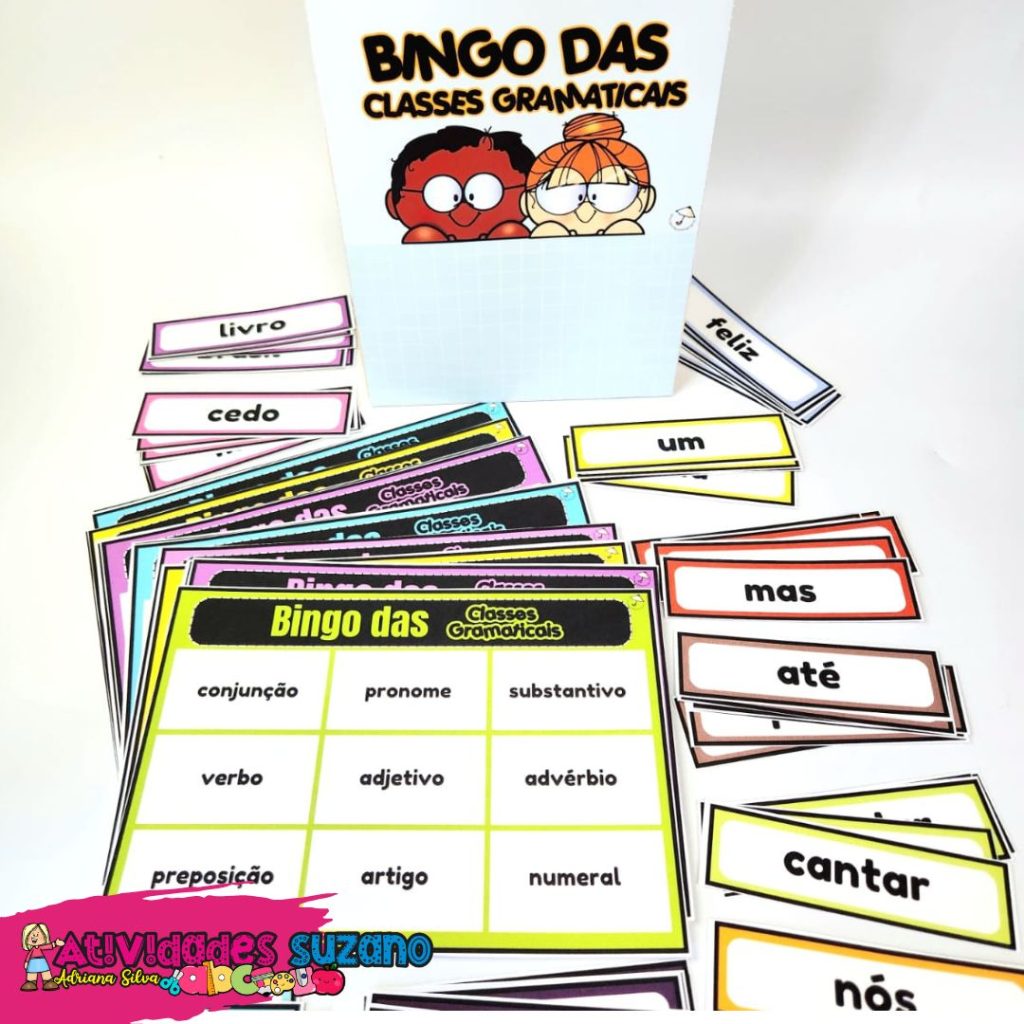 Bingo das Classes Gramaticais – Loja atividades Suzano