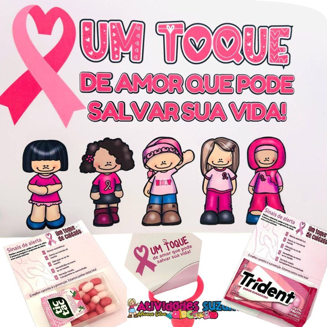 Painel e Lembrancinhas Outubro Rosa + Caixinha Quiz