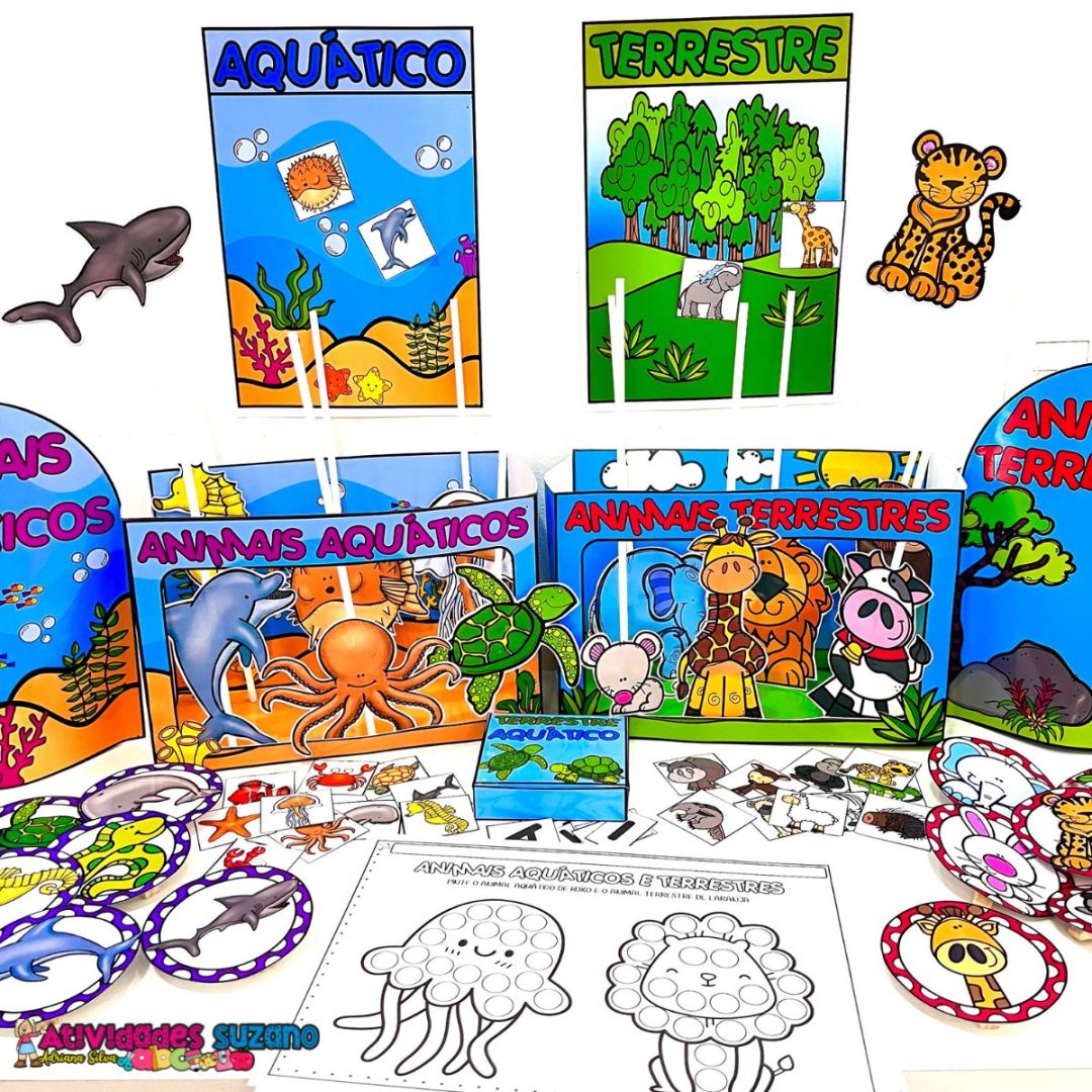 Kit de Atividades sobre Animais Terrestres e Aquáticos