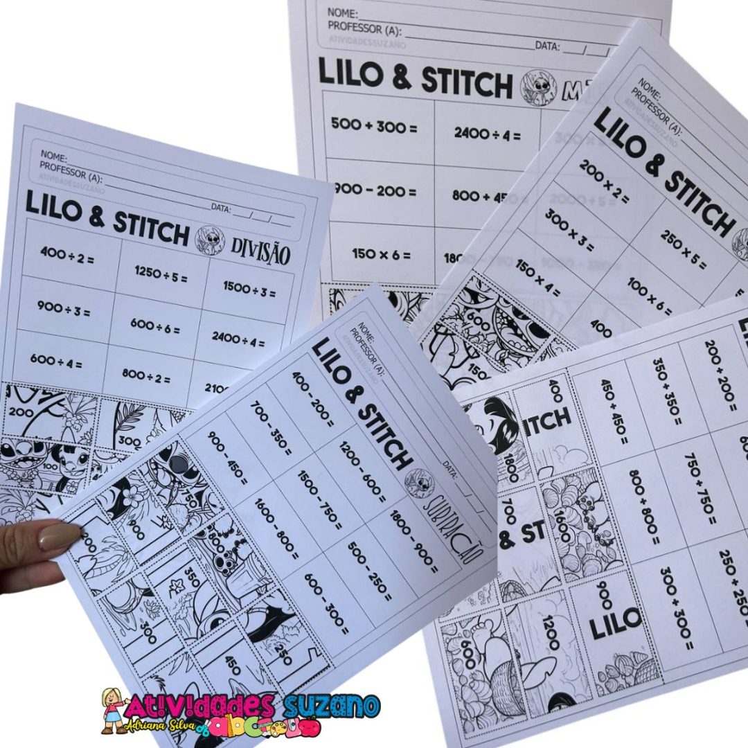Quebra-Cabeças Matemáticos com o Tema Lilo & Stitch!