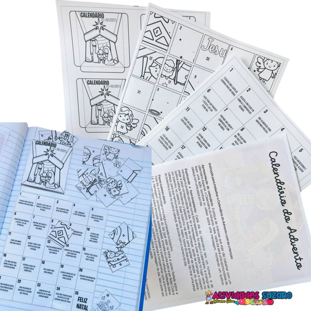 Calendário do Advento em Formato de Quebra-Cabeça - PDF
