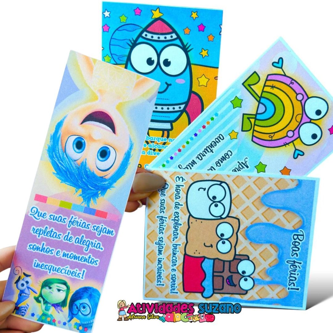 Cartões Coloridos de Boas Férias para Crianças