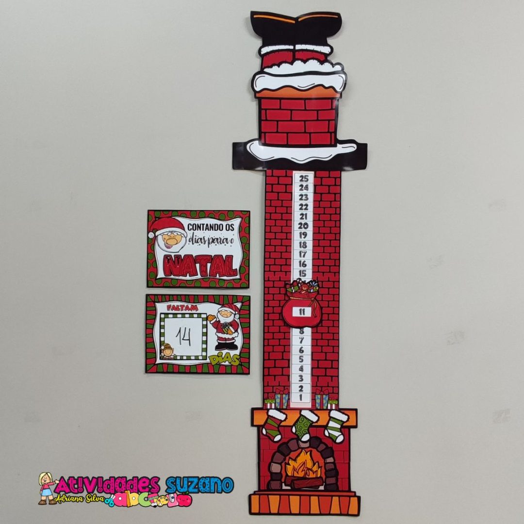 Painel de Contagem Regressiva para o Natal - Tema Papai Noel