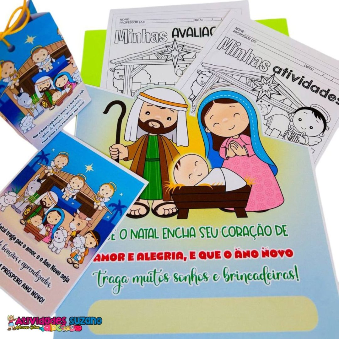 Kit de Natal Cristão para Colorir e Presentear