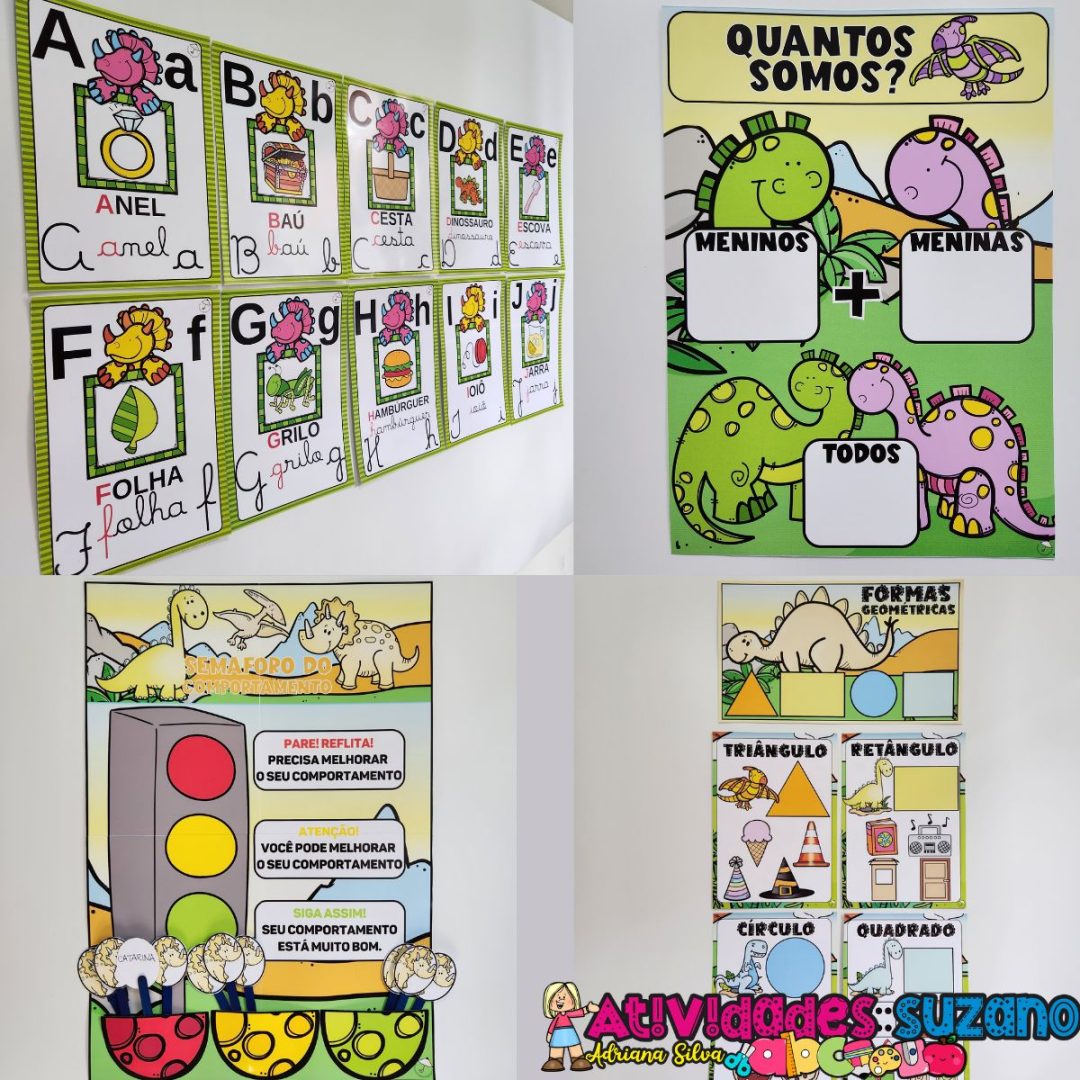 Kit de Decoração para Volta às Aulas – Tema Dinossauro
