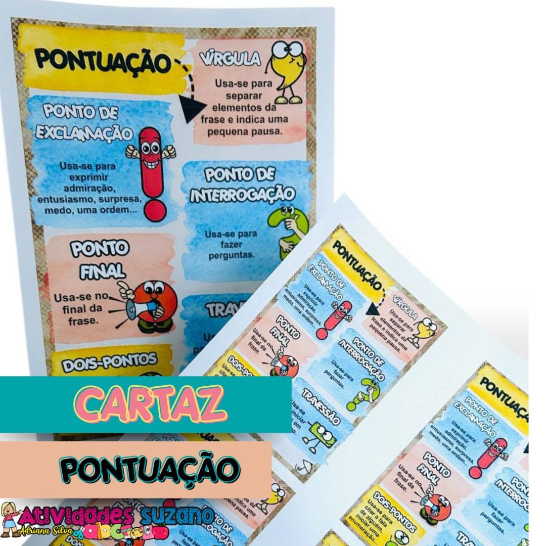 Cartaz Colorido com Sinais de Pontuação