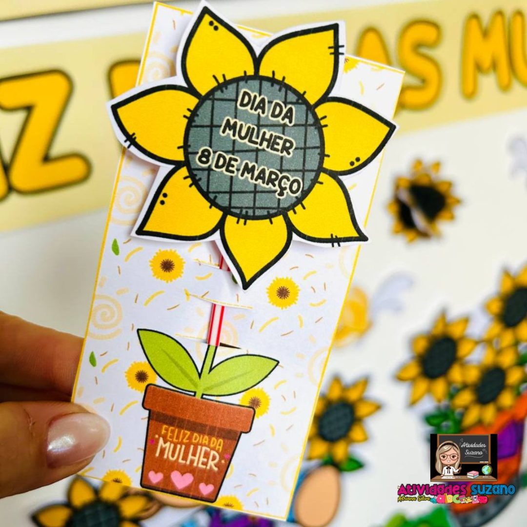 Kit lembrancinha Dia da Mulher girassol