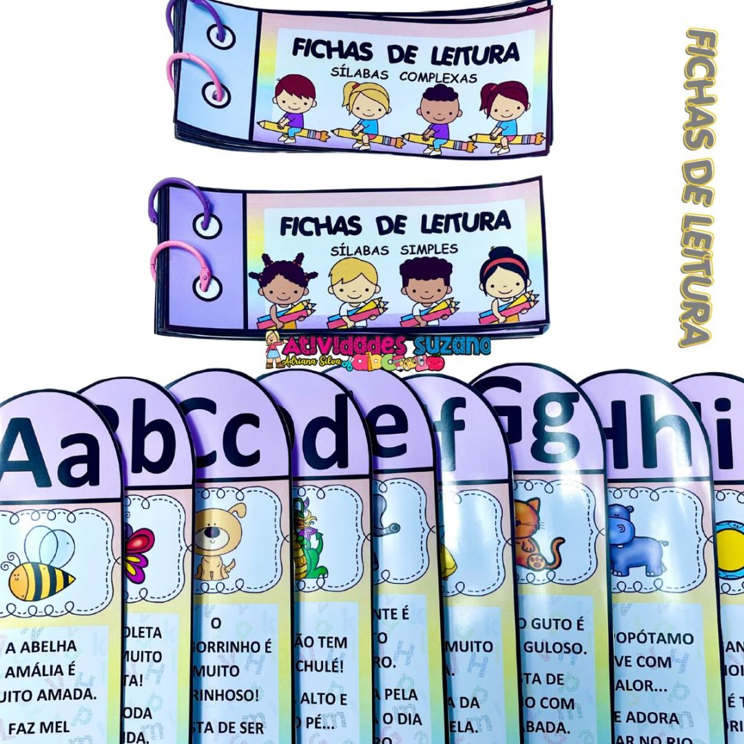 Fichas de Leitura – Silabas Simples, Complexas e Textinhos com o Alfabeto