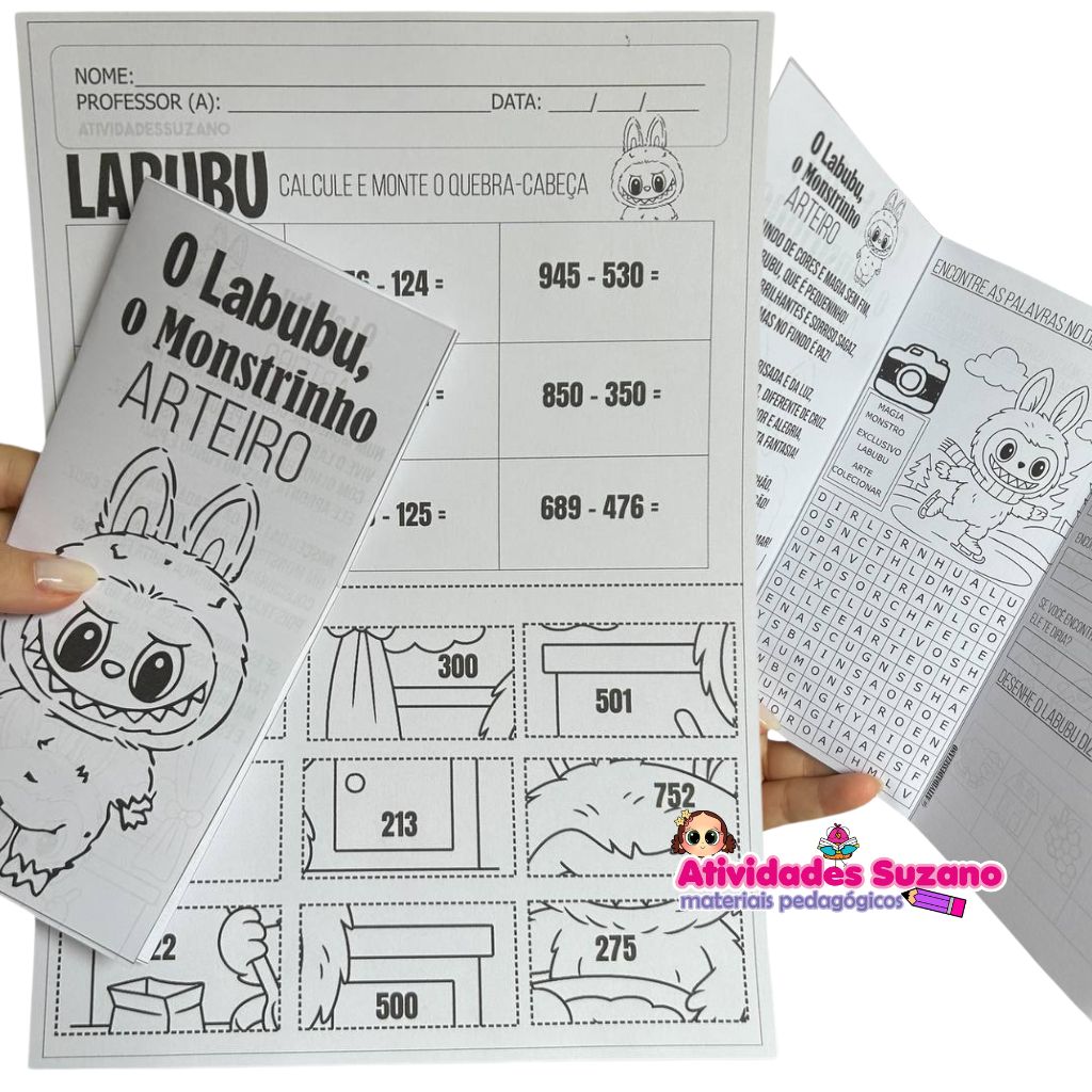 Atividades com o Labubu + Quebra-Cabeça de Subtração