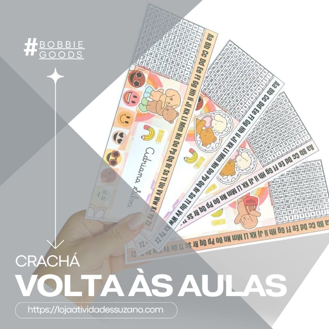 4 Crachás Volta às Aulas – Tema Bobbie Goods