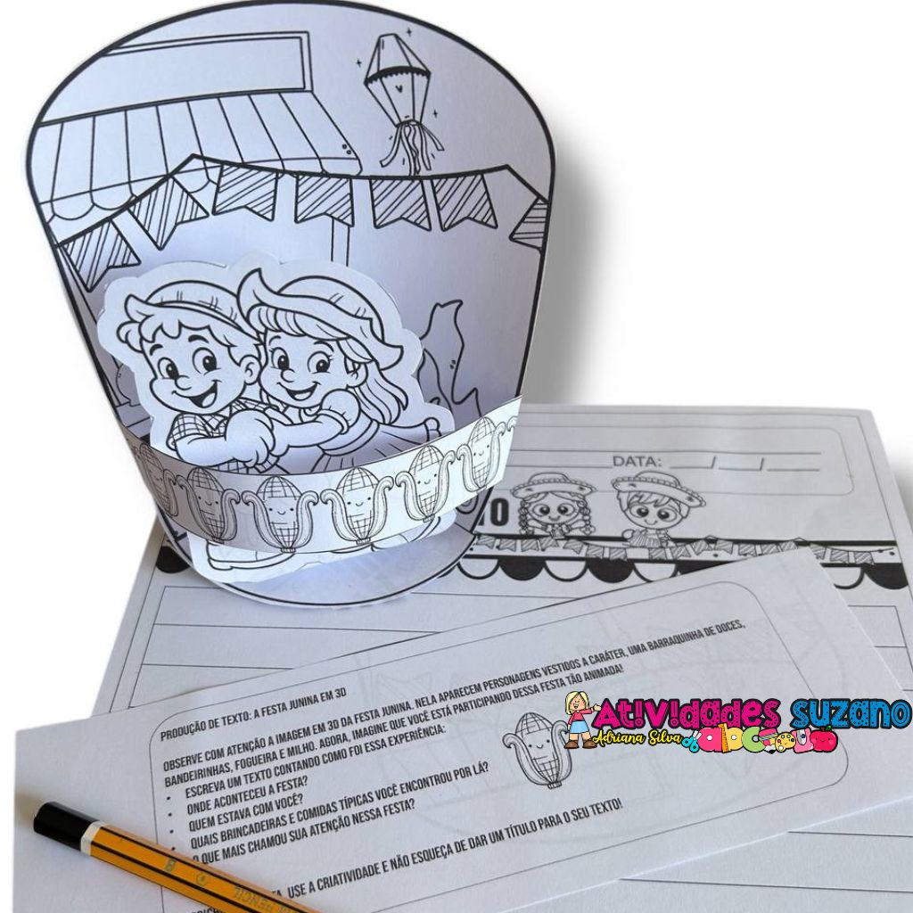 Produção de Texto em 3D: Festa Junina