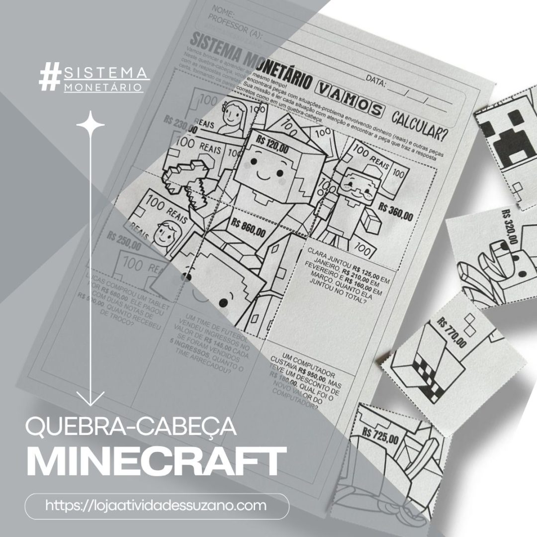 SISTEMA MONETÁRIO – TEMA MINECRAFT