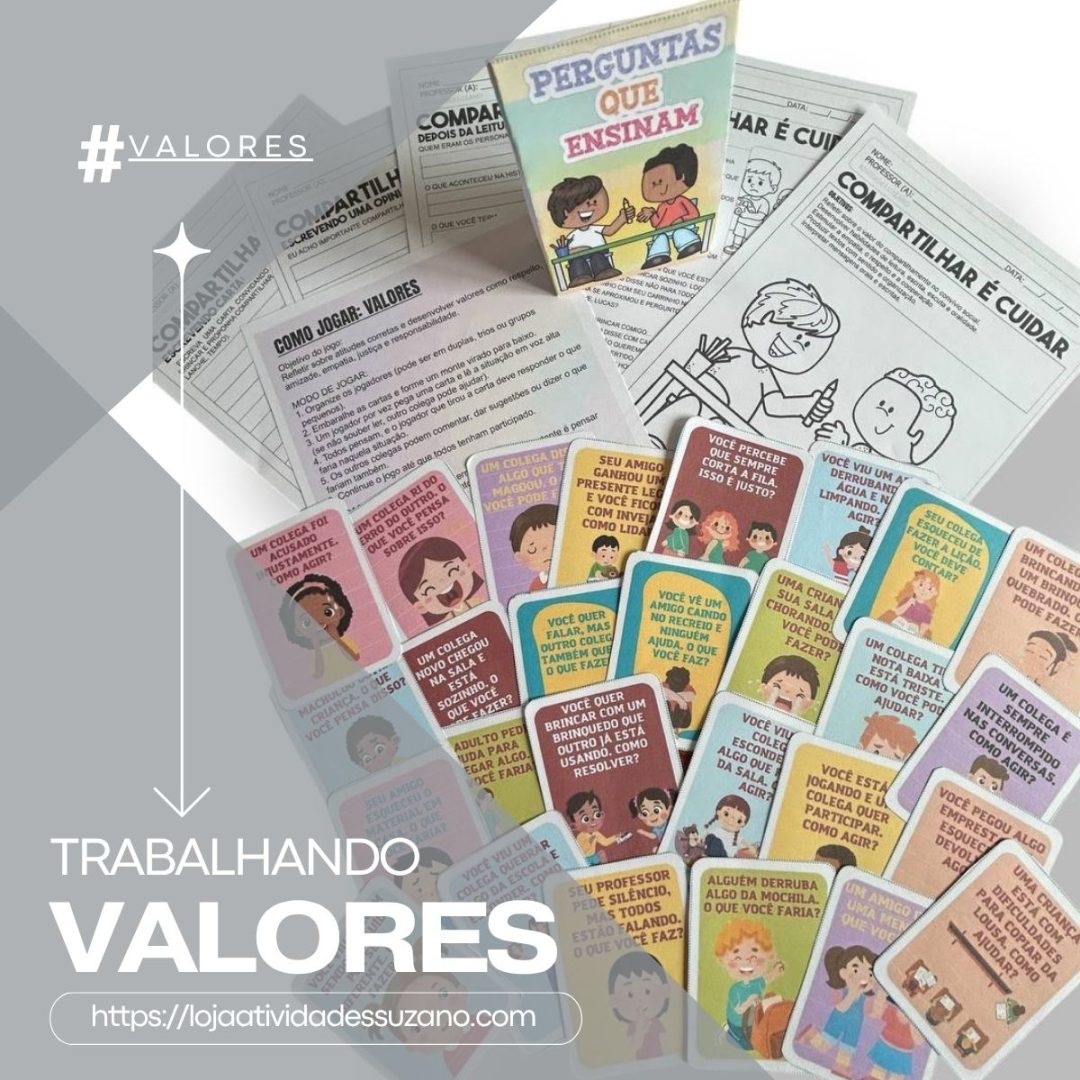 Trabalhando Valores com Crianças: Texto sobre Compartilhar + Jogo dos Valores