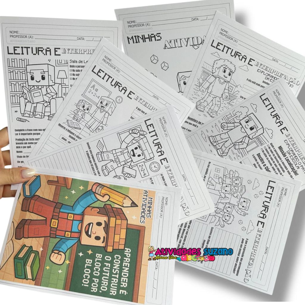 Atividades Pedagógicas com Tema Minecraft – 12 páginas