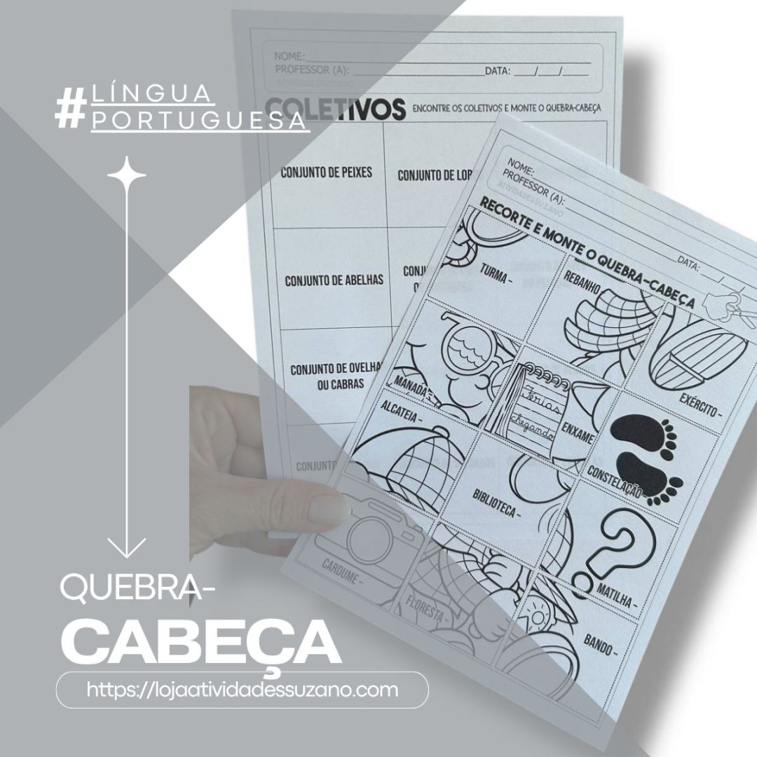 Quebra-Cabeças de Língua Portuguesa em PDF – Atividades com Turma da Mônica para Imprimir