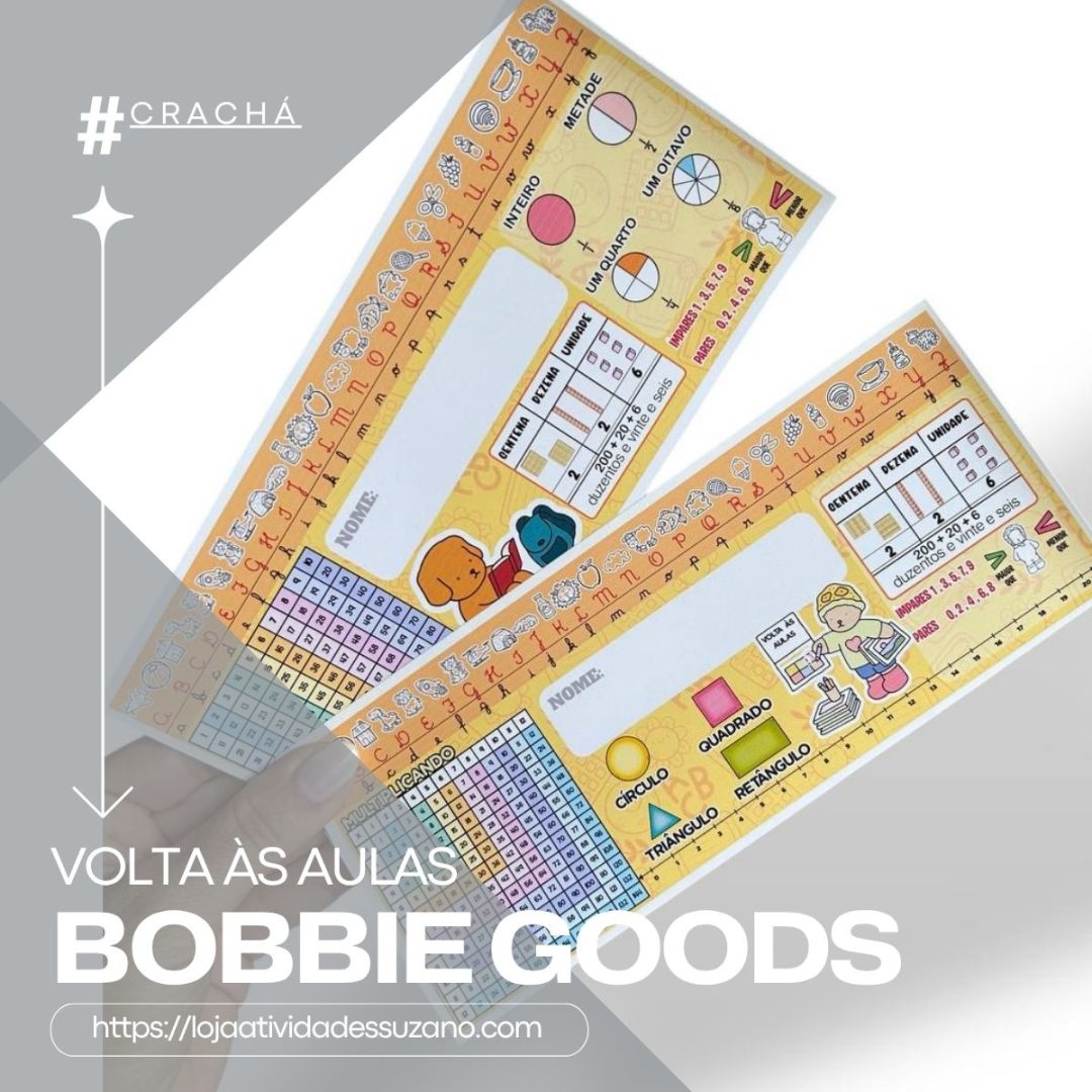 Crachá de Mesa Volta às Aulas PDF – Editável  no Nome, Tabuada, Alfabeto Cursivo, Frações e Mais!