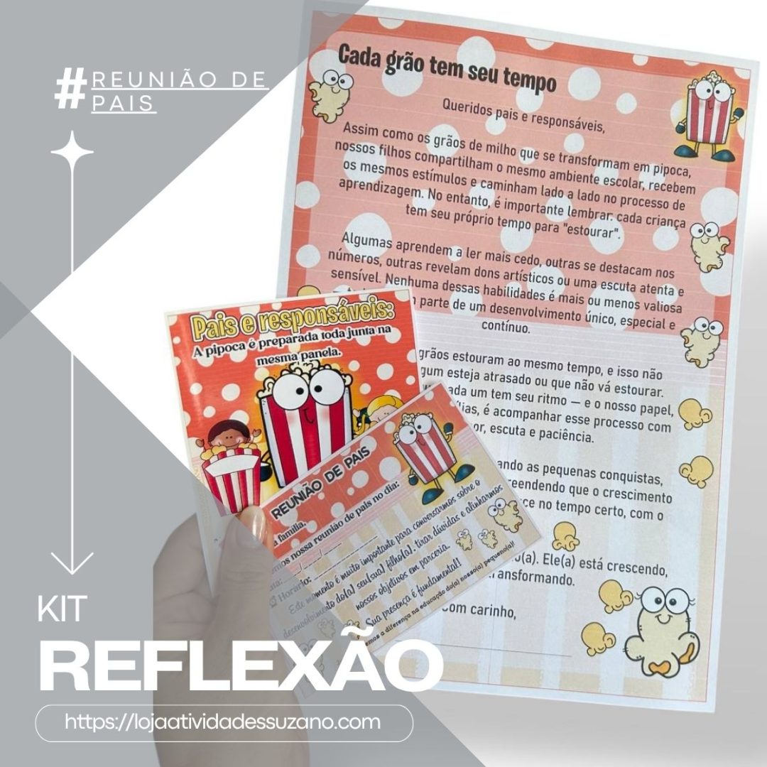 Kit para Reunião de Pais: "Cada Criança Tem Seu Tempo"