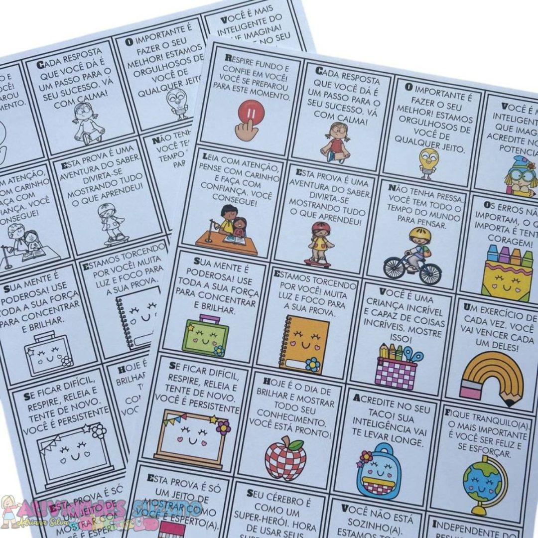 Frases de Incentivo para Provas – Arquivo em PDF para Crianças do Ensino Fundamental