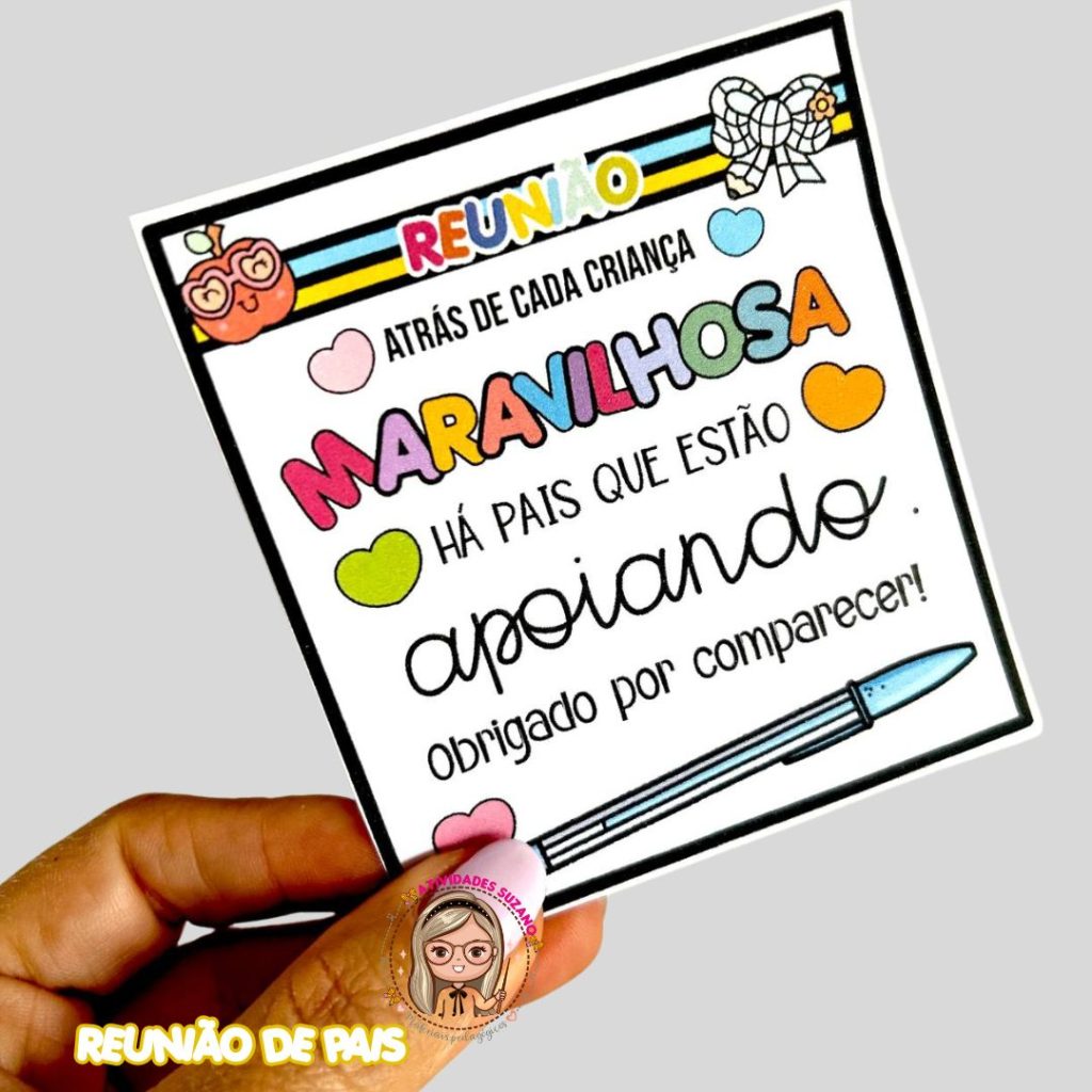 Reunião de Pais – Texto, Bilhete e Cartão Lembrancinha em PDF para ...