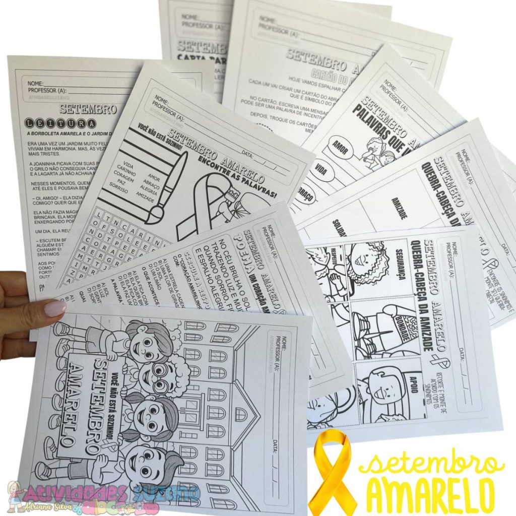 Atividades Setembro Amarelo – Arquivo em PDF – Loja atividades Suzano