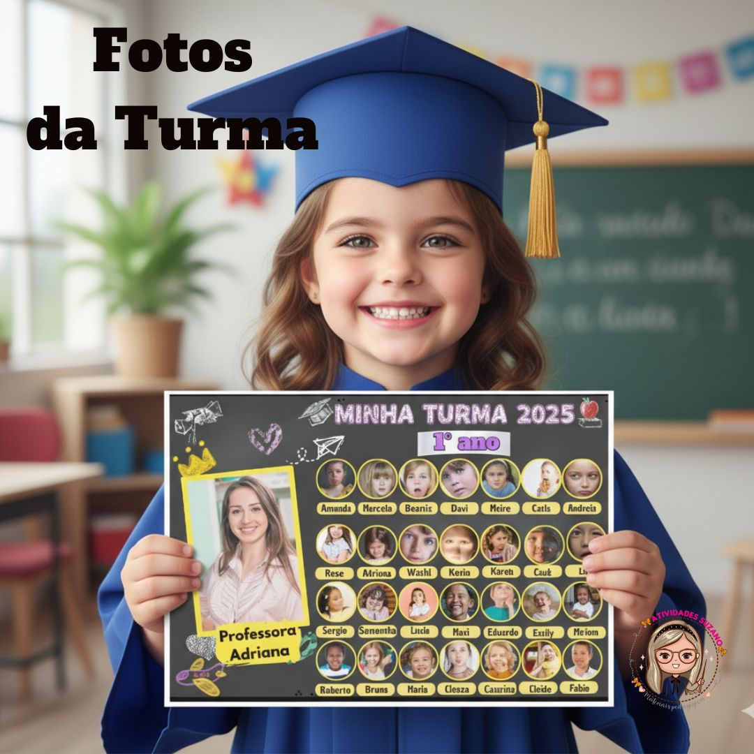 Arquivo Editável no Canva: Mural de Fotos da Turma