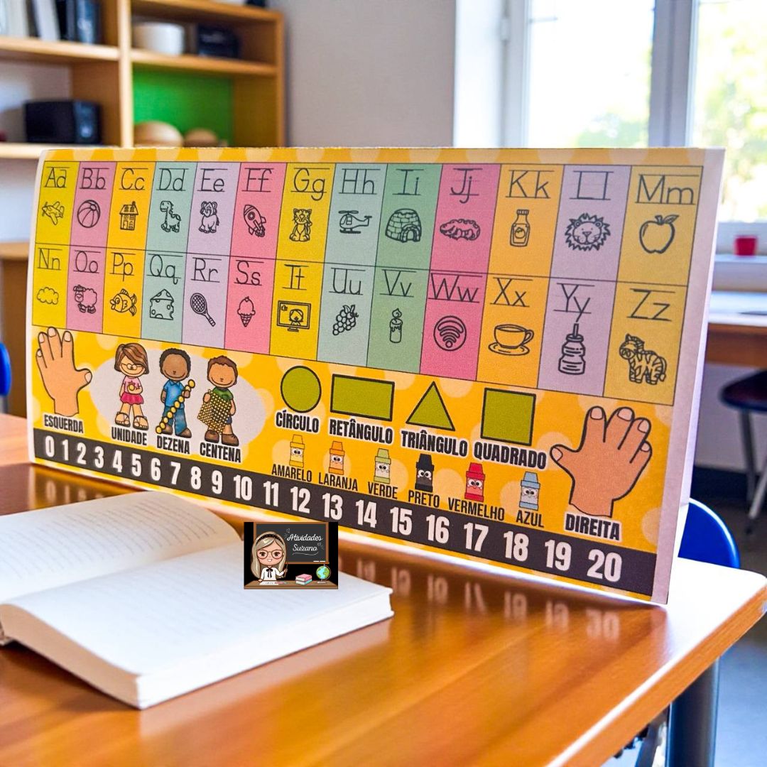 Crachá de Mesa Editável – Nome e Foto do Aluno