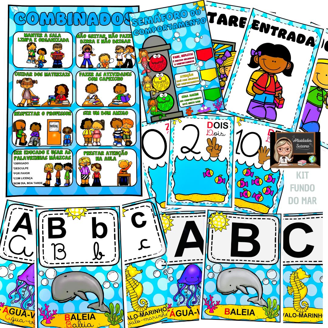 KIT DE SALA DE AULA – TEMA FUNDO DO MAR