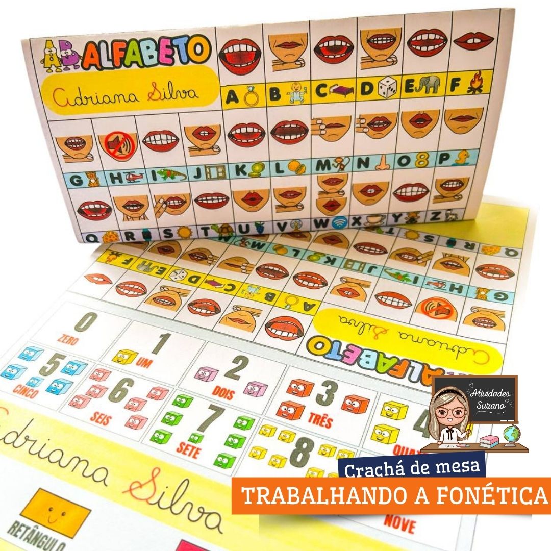 Crachá Interativo de Consciência Fonética – Editável no Canva (Nome da Criança)