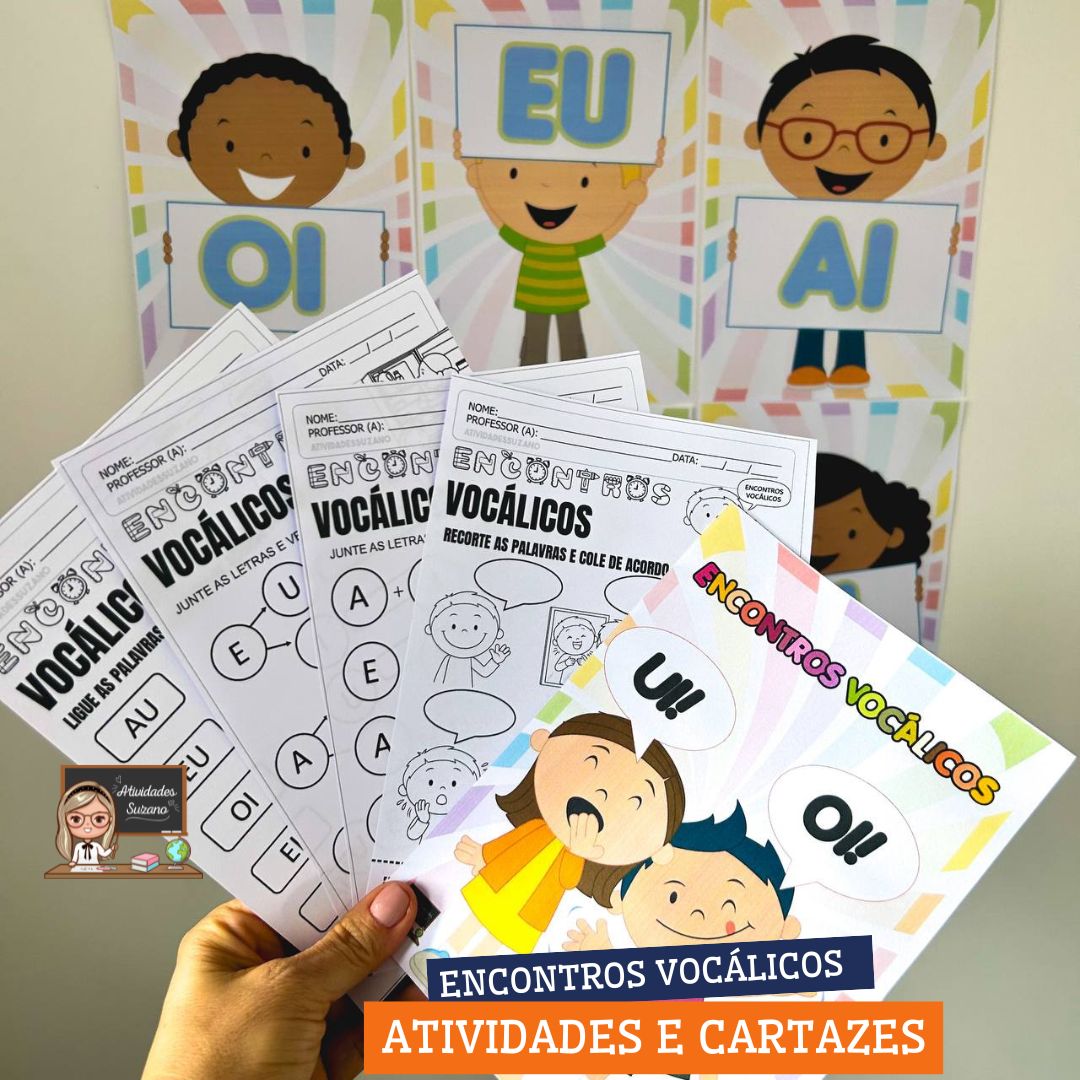 Encontros Vocálicos – Atividades em Letra Bastão e Cursiva