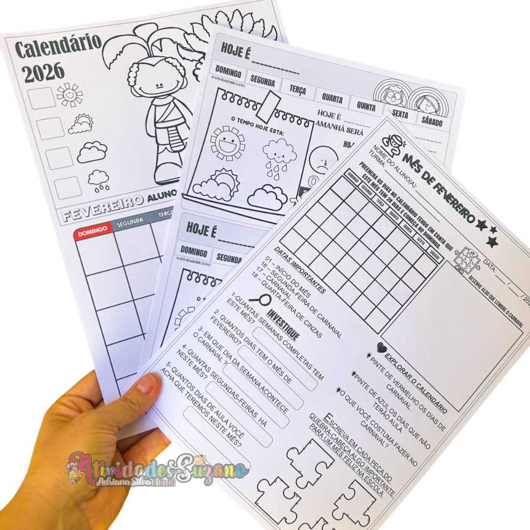 Calendário de Fevereiro – PDF Pronto para Imprimir