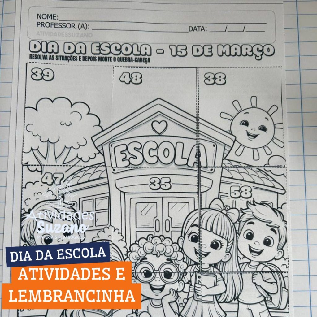 Kit de Atividades – Dia da Escola (15 de Março) – Loja atividades Suzano