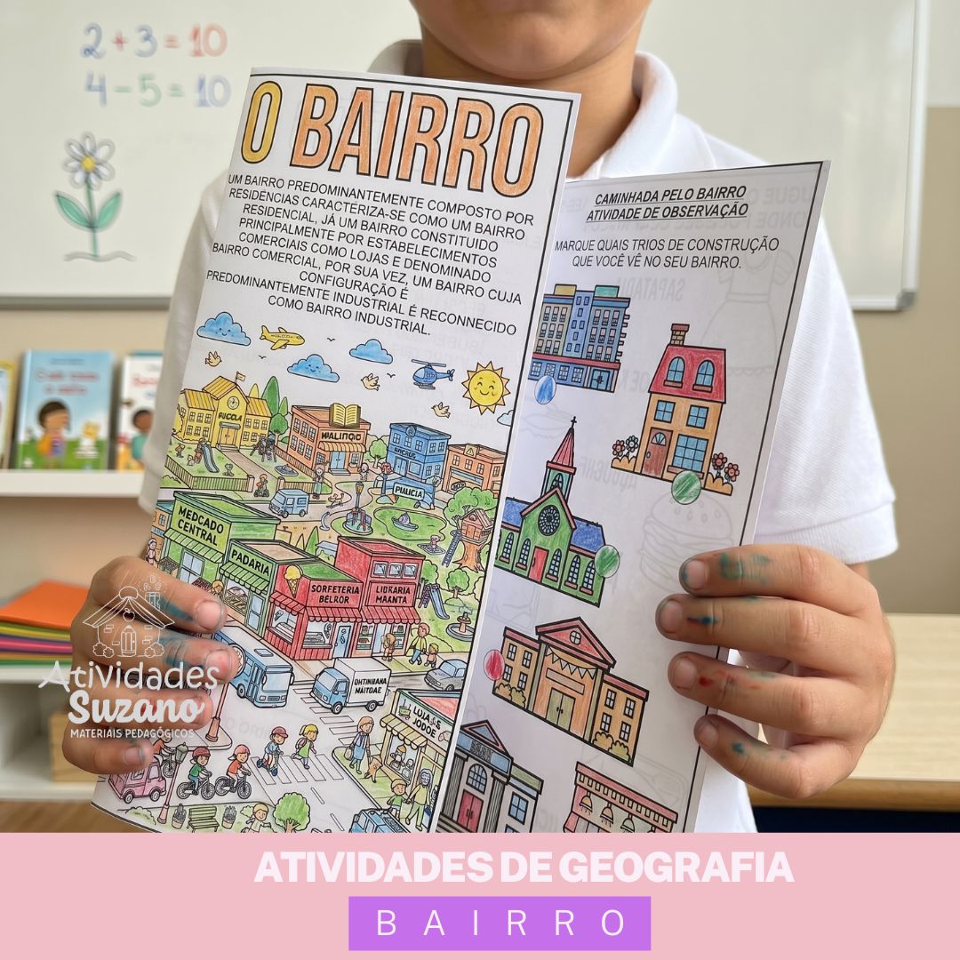ATIVIDADES DE GEOGRAFIA – O BAIRRO | KIT LÚDICO INTERATIVO PARA ENSINO FUNDAMENTAL