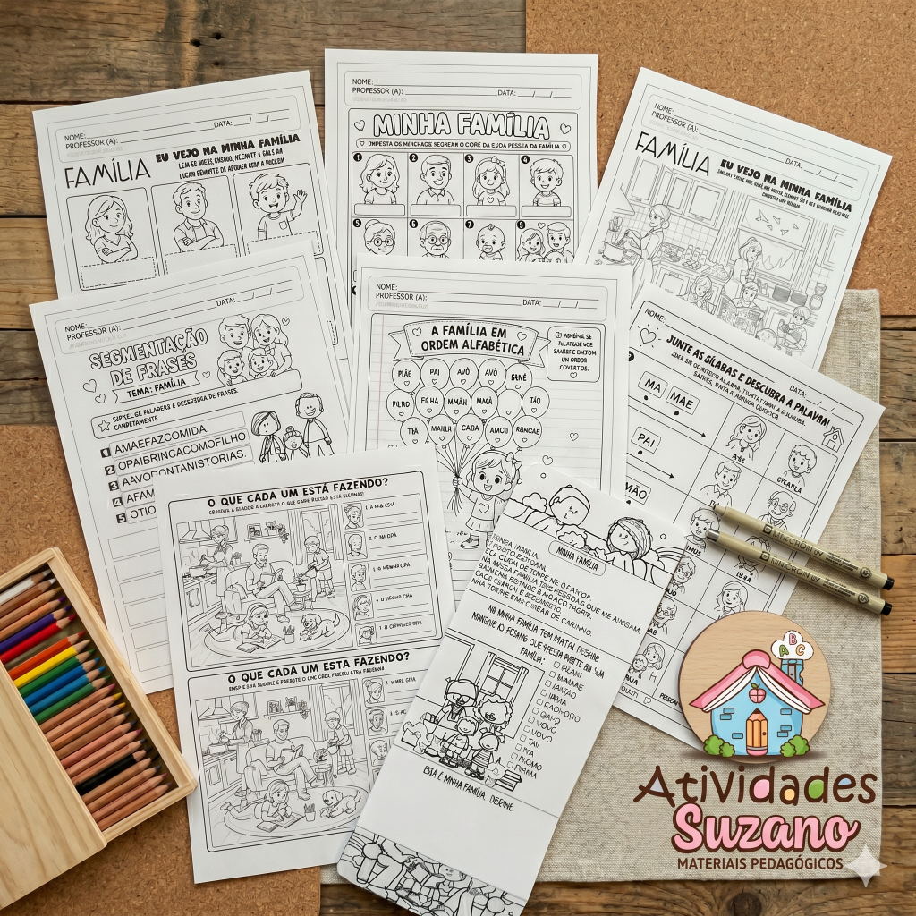 Kit Família – 10 Atividades sobre família – Loja atividades Suzano