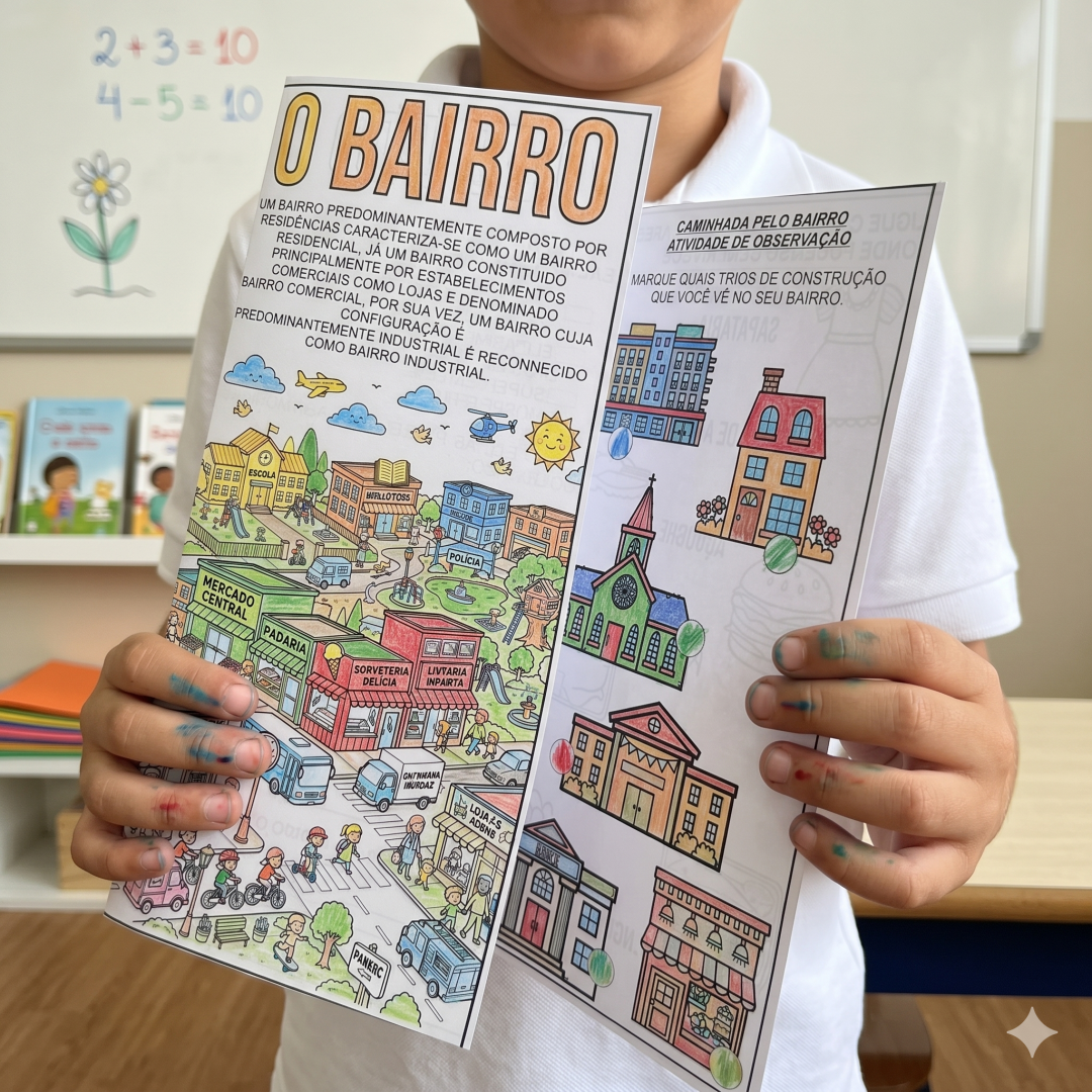 ATIVIDADES DE GEOGRAFIA – O BAIRRO | KIT LÚDICO INTERATIVO PARA ENSINO FUNDAMENTAL
