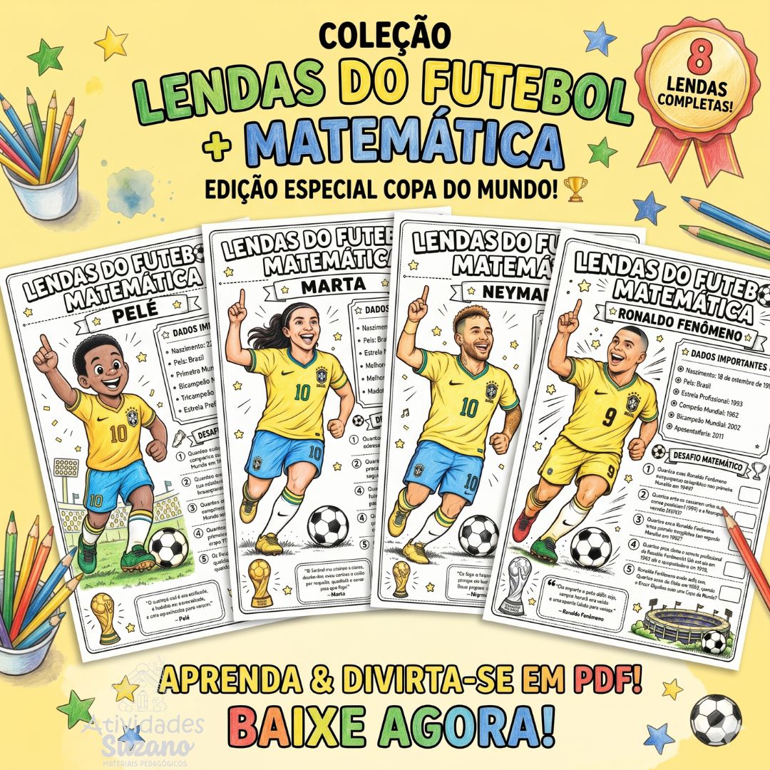 Lendas do Futebol e Matemática: Atividades de Copa do Mundo PDF