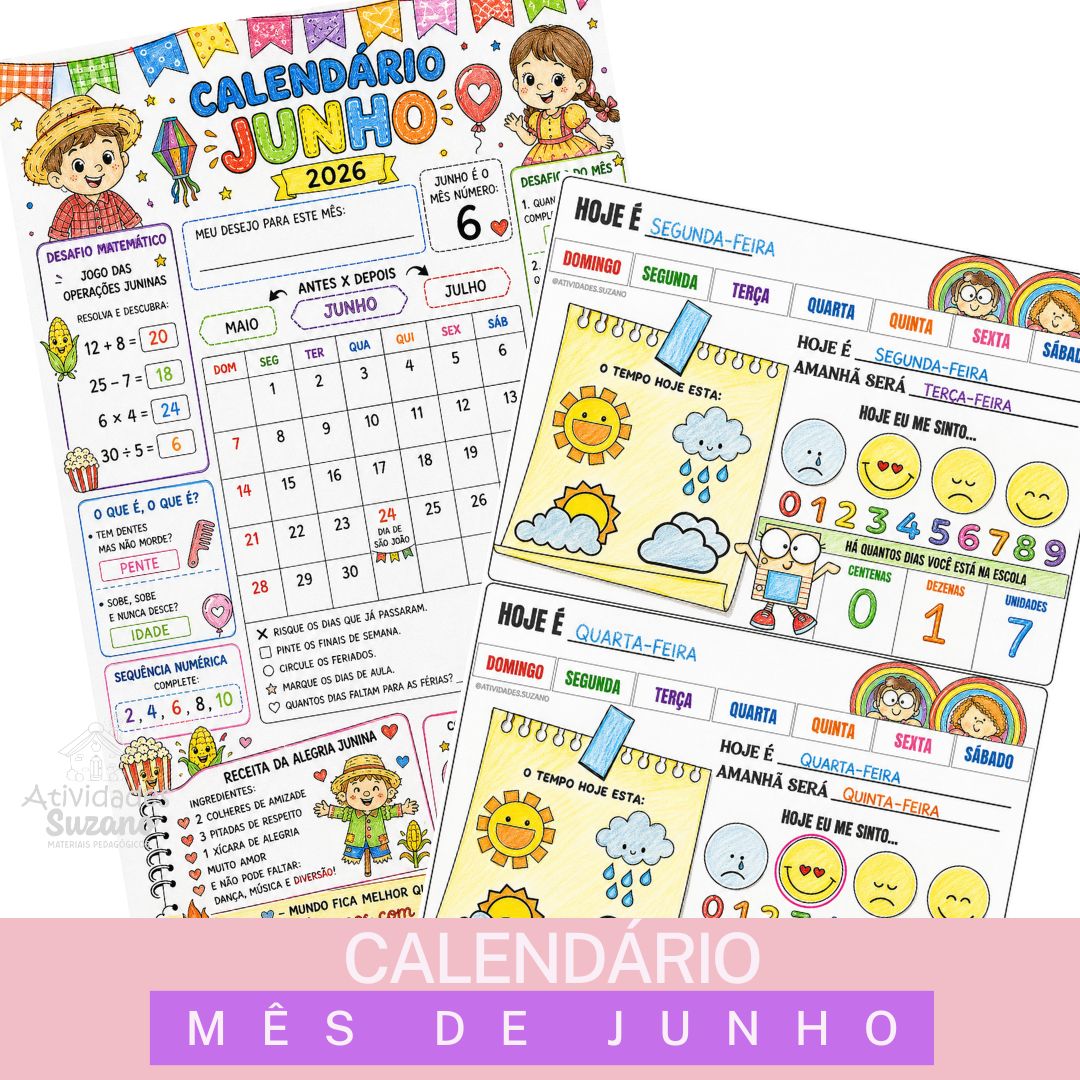 Calendário Interativo Junho 2026