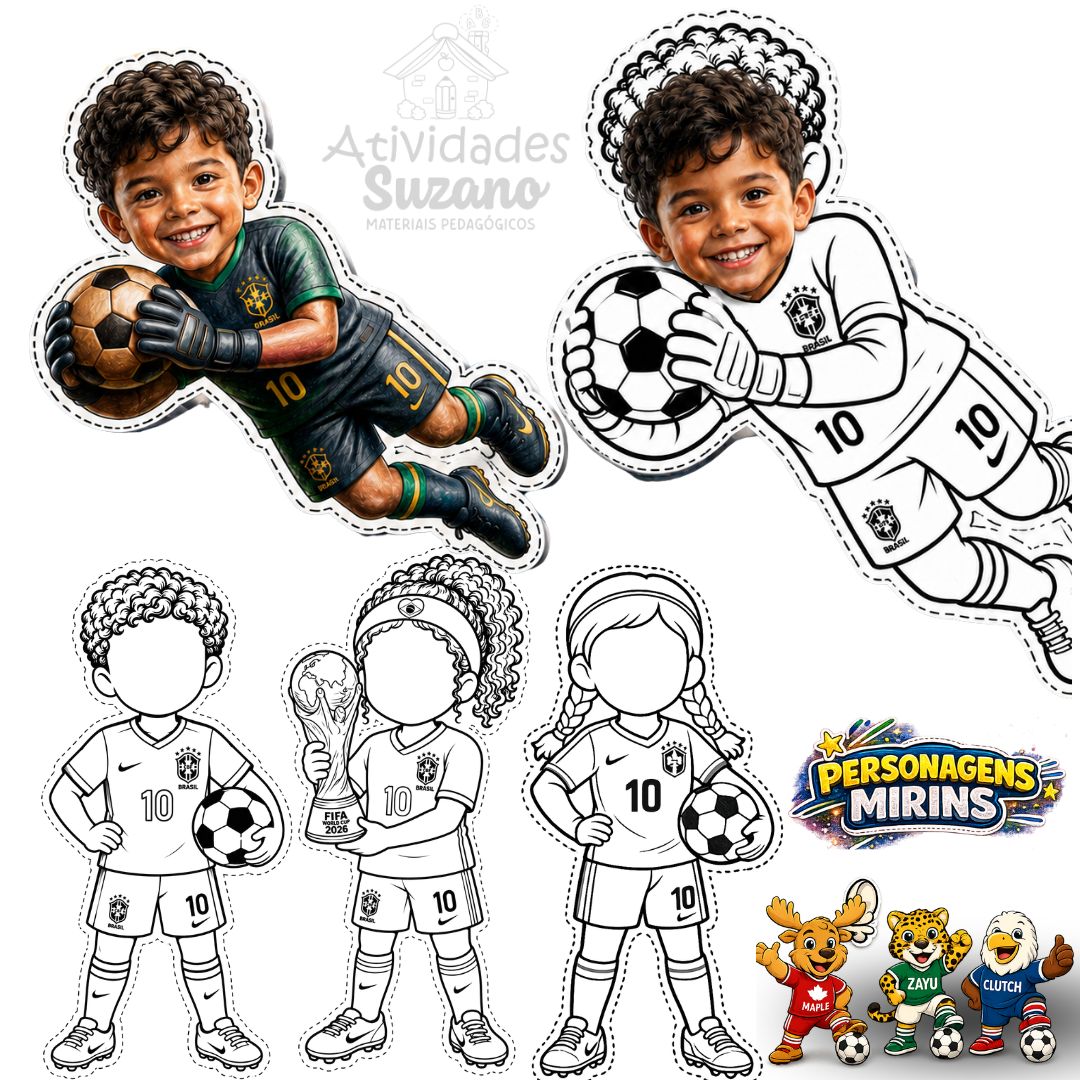 17 Personagens para Colorir, Personalizar e Montar com os Alunos!
