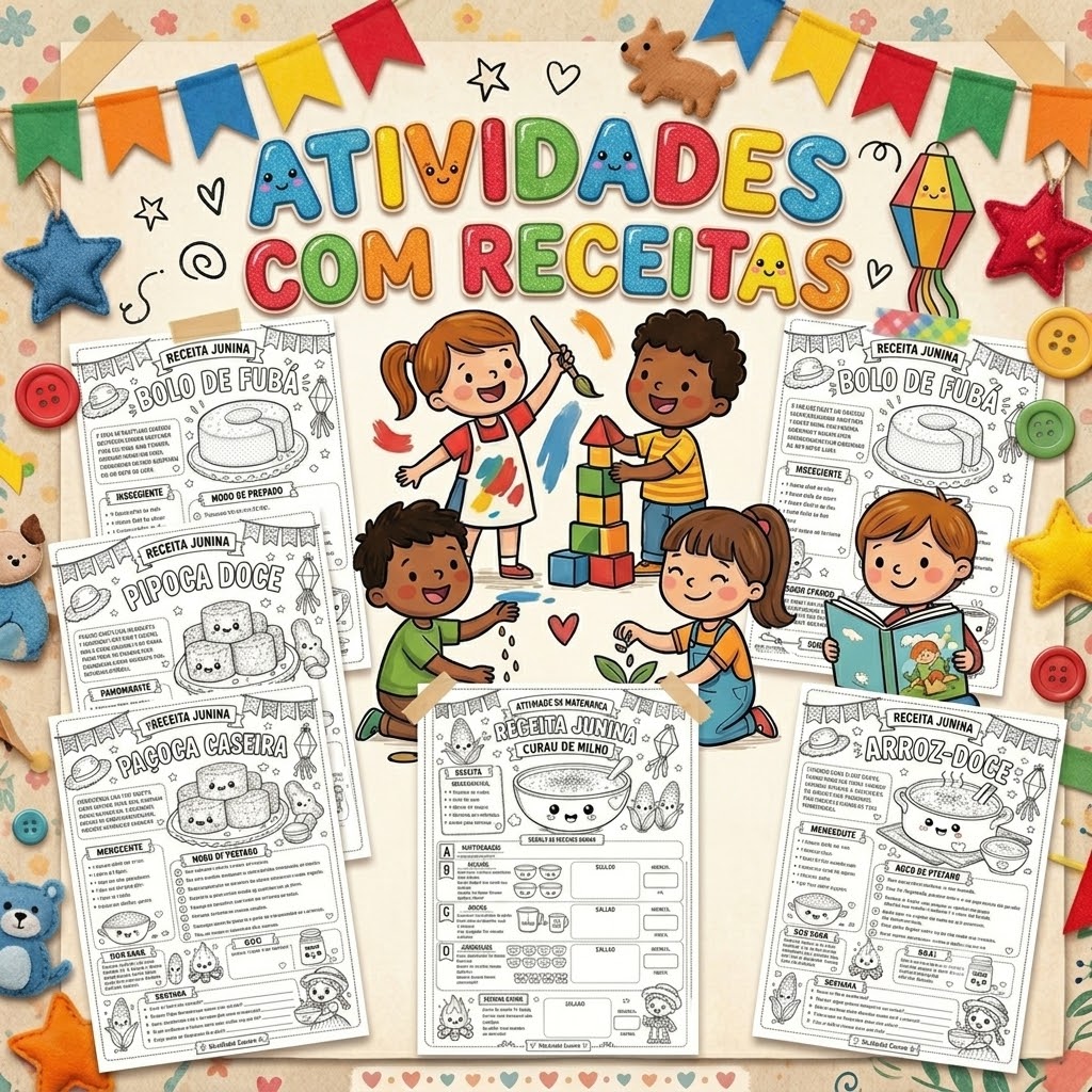 Kit Atividades de Matemática Festa Junina PDF – Receitas Juninas para Imprimir