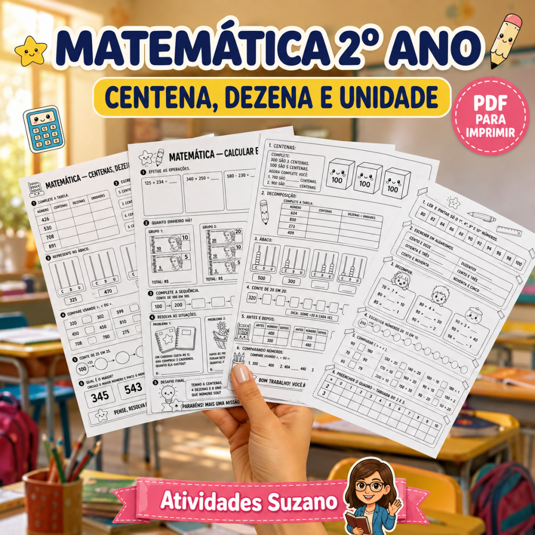 Atividades de Matemática 2º Ano — Centena, Dezena e Unidade | PDF BNCC