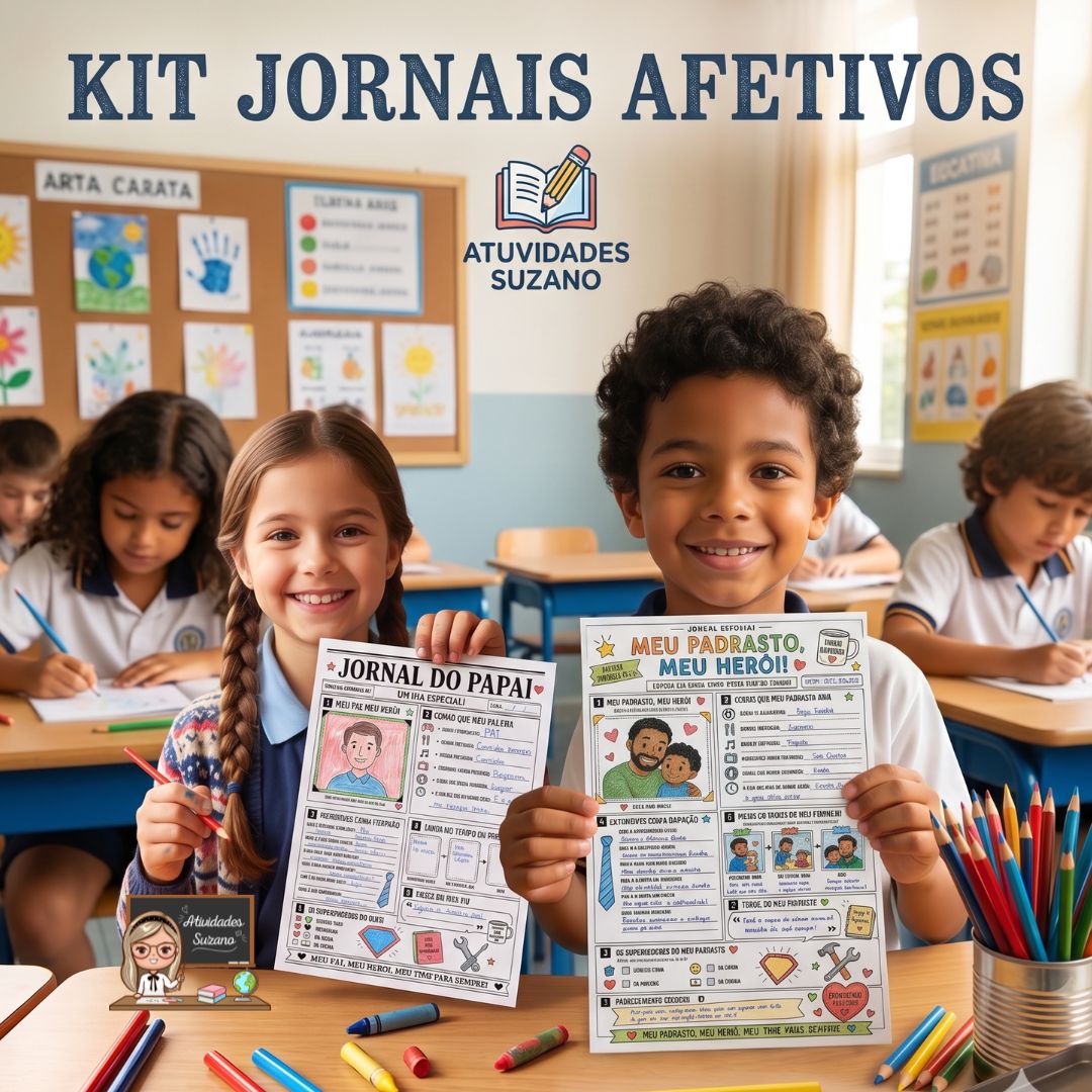 Kit 3 Jornais Afetivos Dia dos Pais – Pai, Padrasto e Quem Cuida