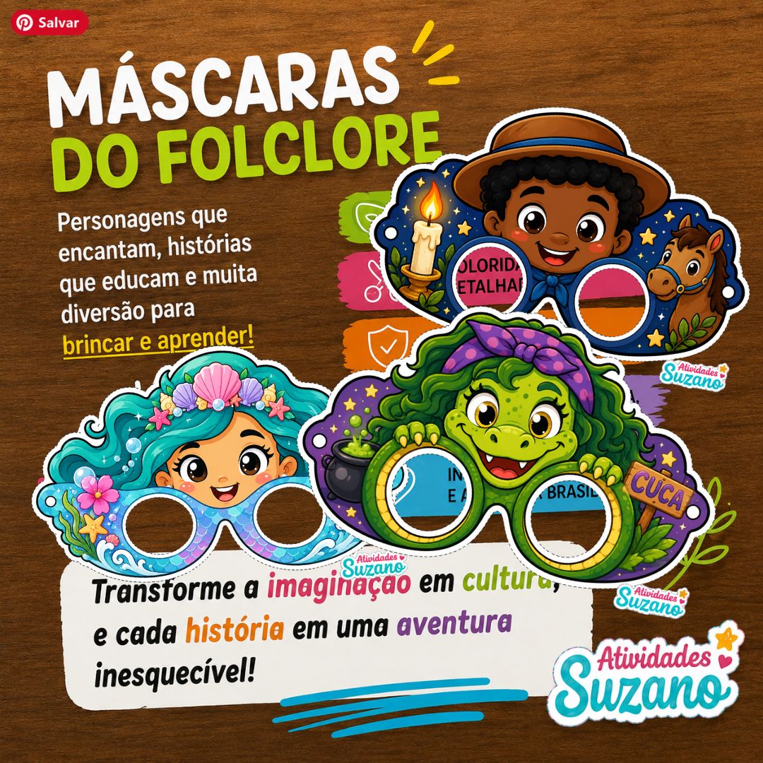 Máscaras do Folclore Brasileiro para Imprimir – PDF com 18 Páginas