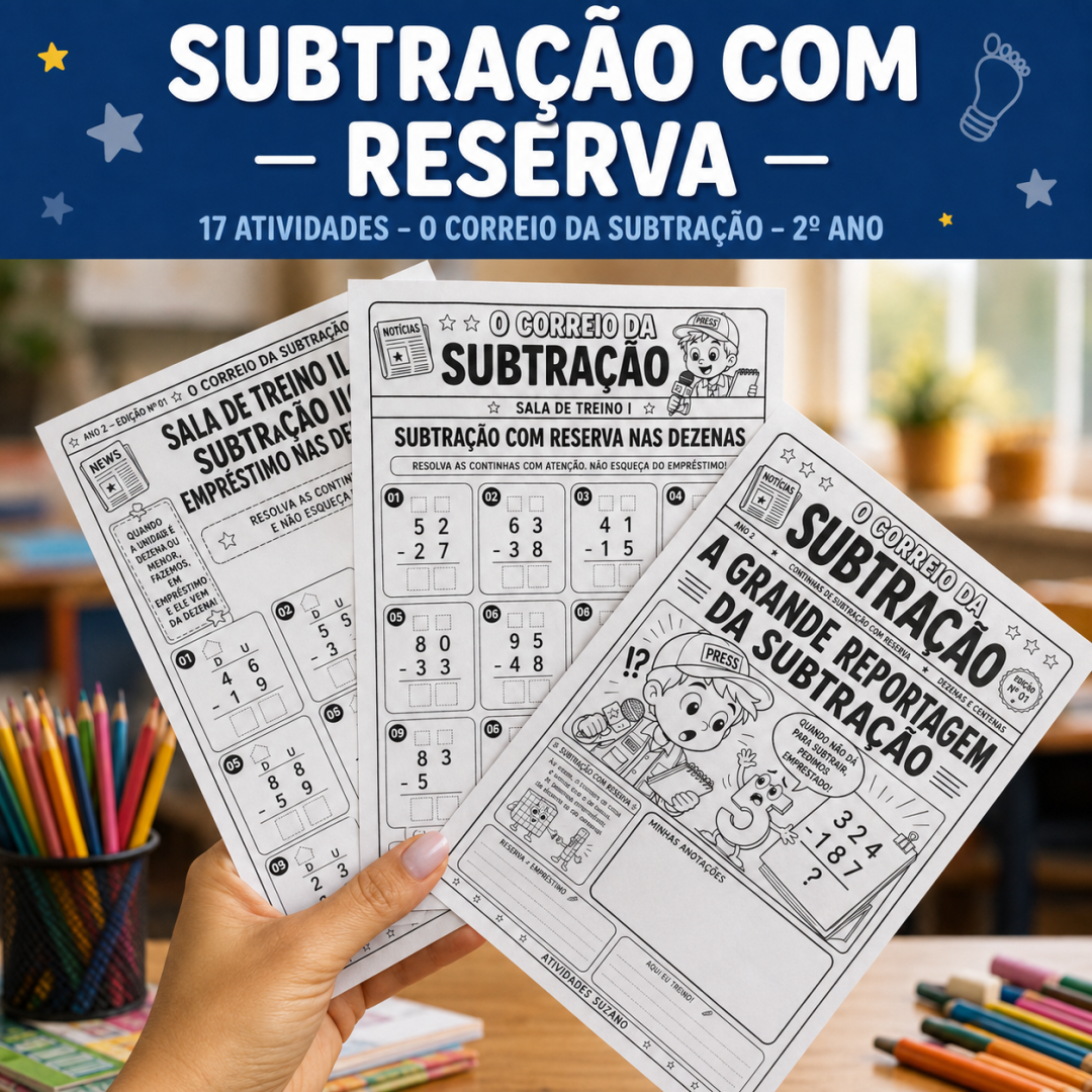 Subtração com Reserva 2º Ano – 17 Atividades – O Correio da Subtração