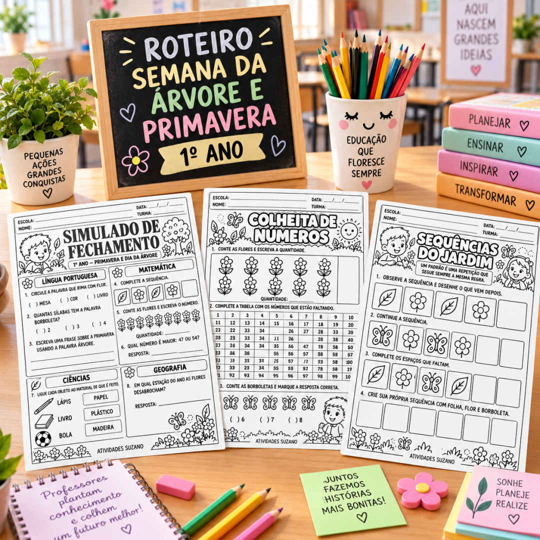 Atividade de leitura sobre a semente e a árvore para 1º ano