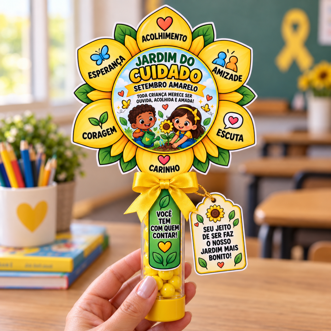 Lembrancinha Setembro Amarelo em PDF | Jardim do Cuidado