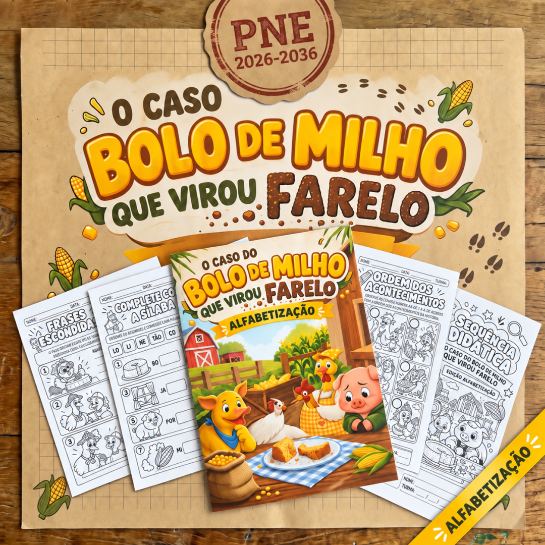 Sequência Didática O Caso do Bolo de Milho que Virou Farelo – Alfabetização 1º e 2º Ano [18 Atividades]