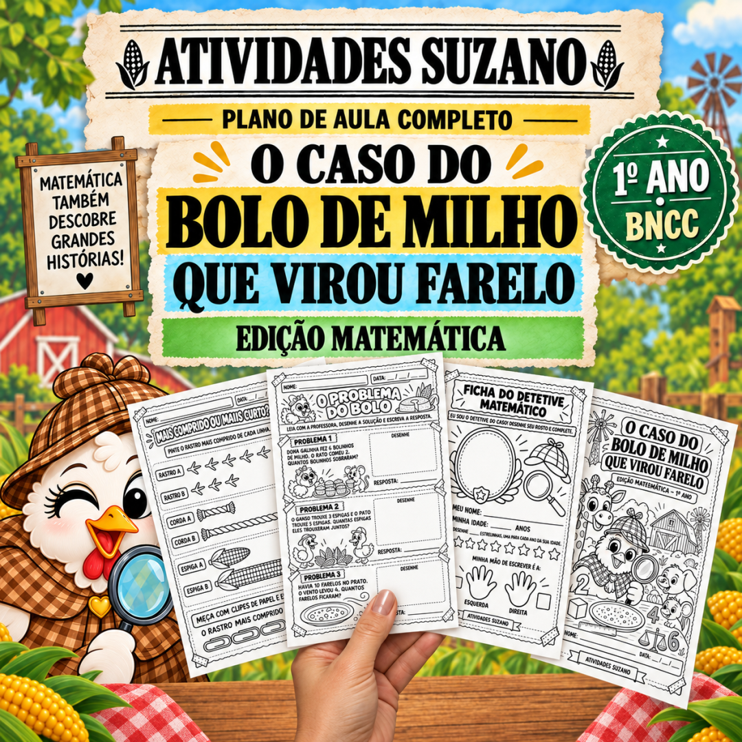 Atividades de matemática 1º ano investigativa - O caso do bolo de milho que virou farelo