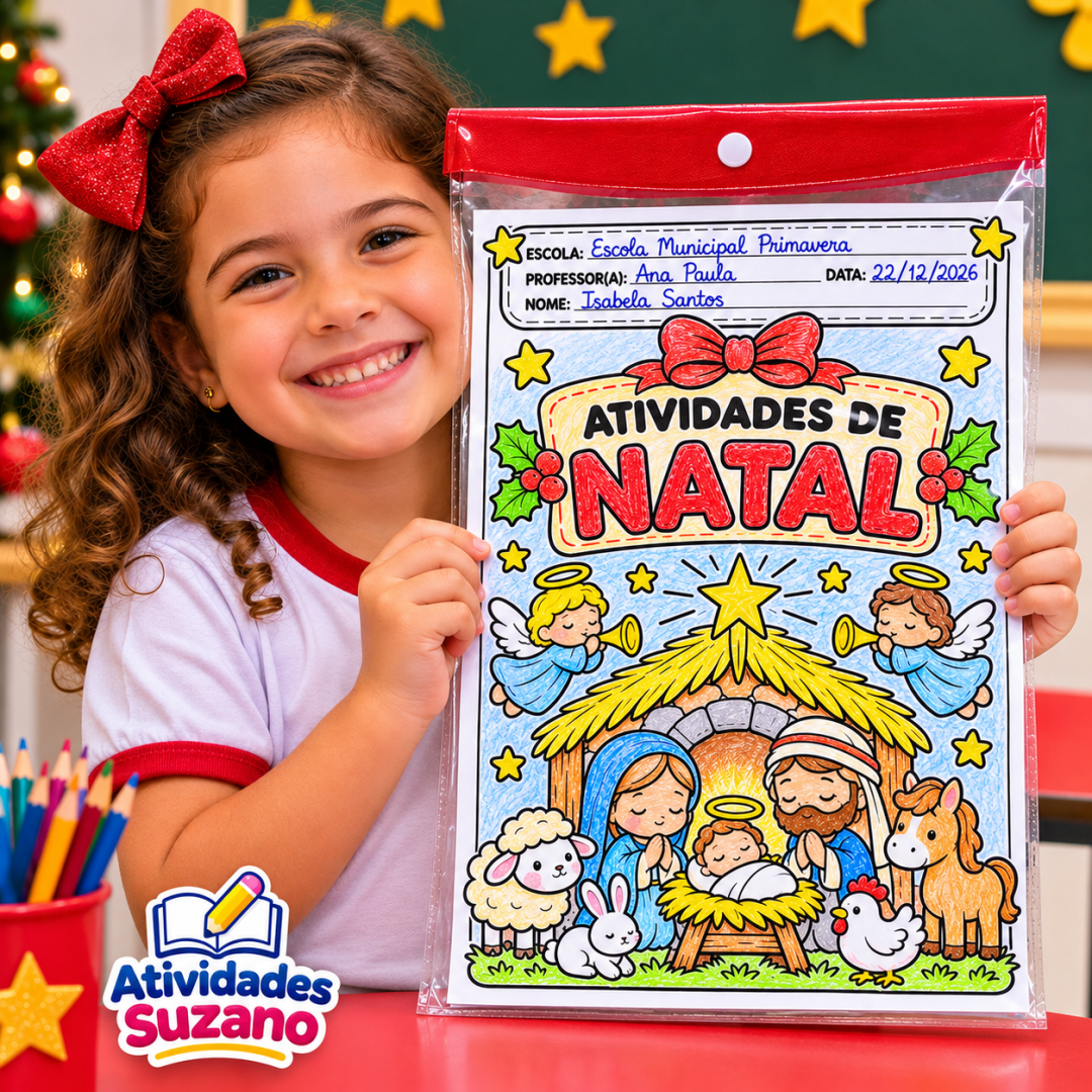 capinhas de Natal, capa de atividades natalinas, presépio para colorir, Natal educação infantil, capinhas para imprimir, atividades de Natal PDF